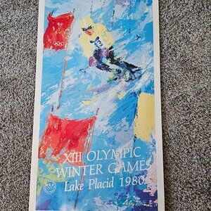 LeRoy Neiman XIII Winter Olympic Games Lake Placid 1980 Poster Print Lithograph